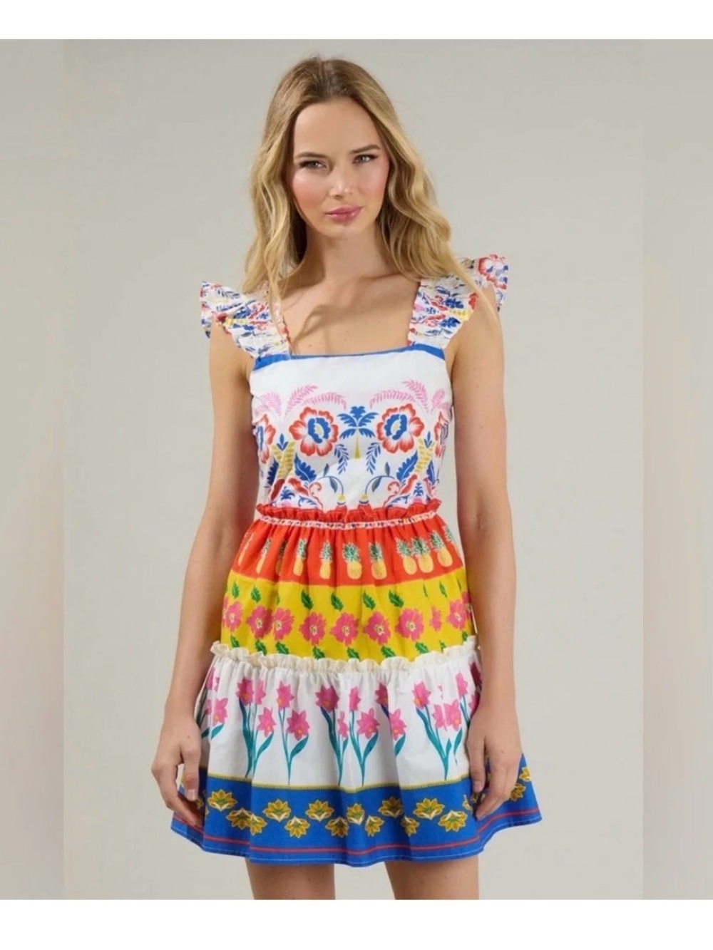 Sugarlips Olympia Floral Ruffle Tiered Mini Dress